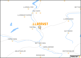 map of Llanrwst