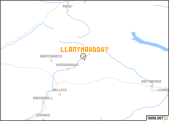 map of Llanymawddwy