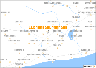 map of Lloréns del Panadés