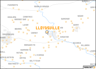 map of Lloydsville