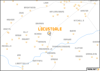 map of Locust Dale