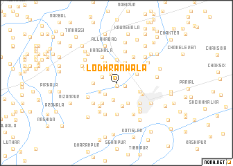 map of Lodhrānwāla