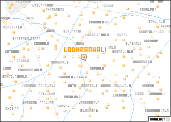 map of Lodhrānwāli