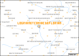 map of Logrian-et-Comiac-de-Florian