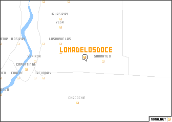 map of Loma de los Doce