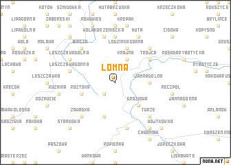 map of Łomna