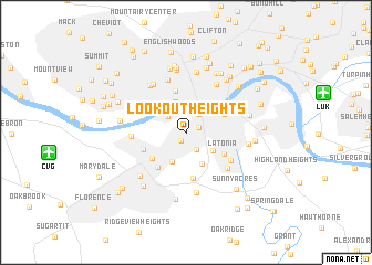 map of Lookout Heights
