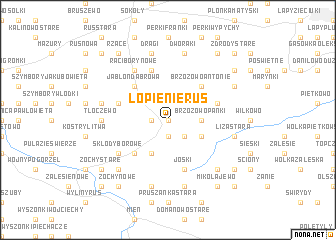 map of Łopienie Ruś