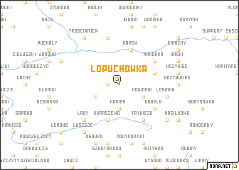 map of Łopuchówka
