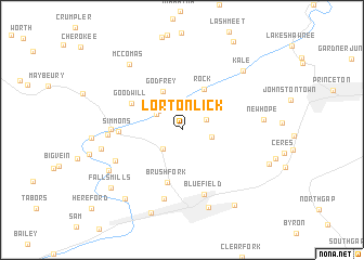 map of Lorton Lick