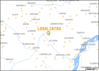 map of Los Alzatas