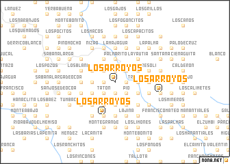 map of Los Arroyos