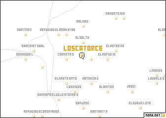 map of Los Catorce
