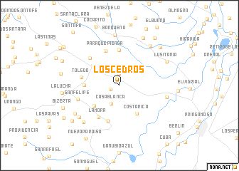 map of Los Cedros