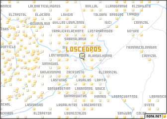 map of Los Cedros