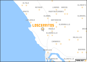 map of Los Cerritos