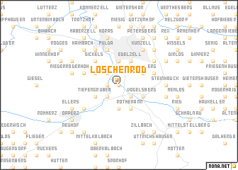 map of Löschenrod