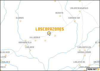 map of Los Corazones