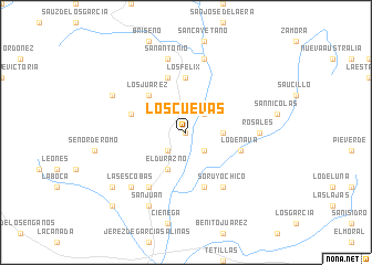 map of Los Cuevas