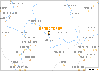 map of Los Guayabos