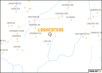 map of Los Hicoteos