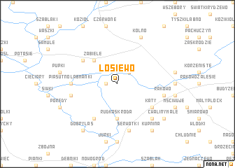 map of Łosiewo