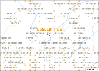 map of Los Llanitos