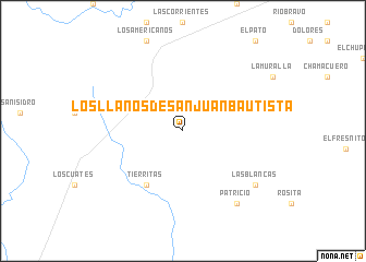 map of Los Llanos de San Juan Bautista