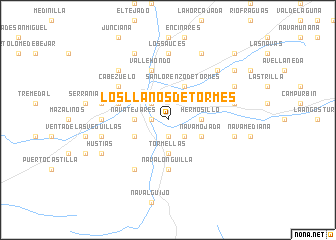 map of Los Llanos de Tormes