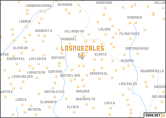 map of Los Nuezales