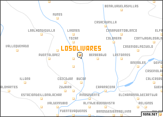 map of Los Olivares