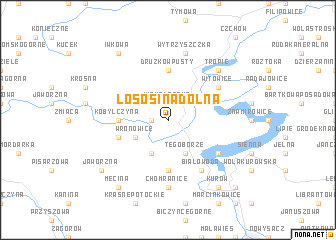 map of Łososina Dolna