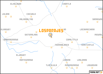 map of Los Parajes