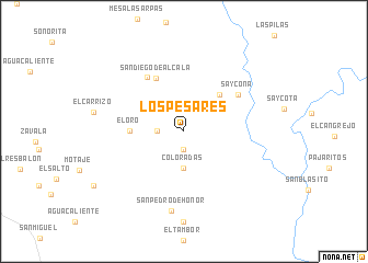 map of Los Pesares