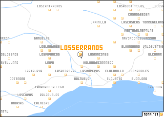 map of Los Serranos