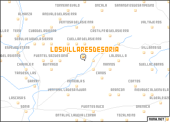 map of Los Villares de Soria