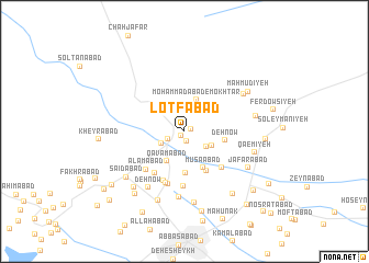 map of Loţfābād