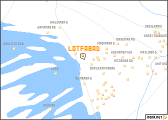 map of Loţfābād