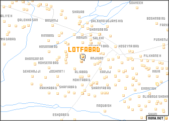 map of Loţfābād