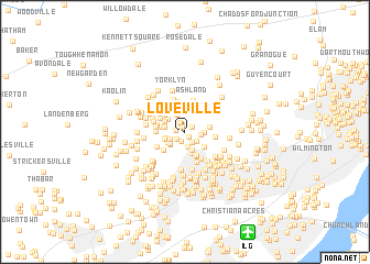 map of Loveville