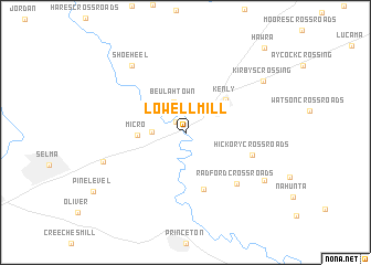 map of Lowell Mill