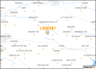 map of Lowesby