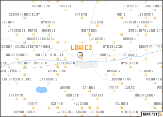 map of Łowicz