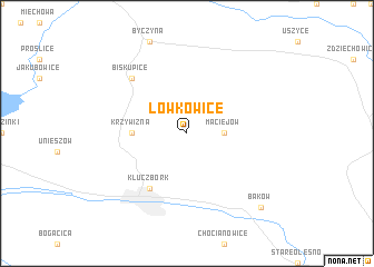 map of Łowkowice