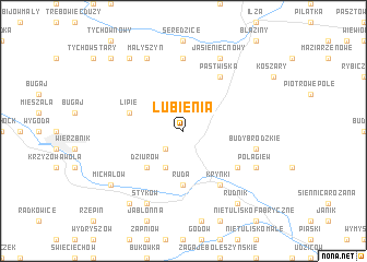 map of Lubienia