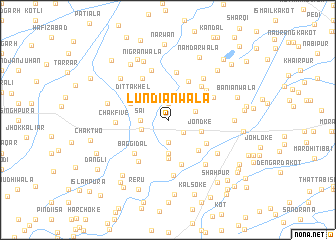 map of Lundiānwāla