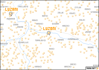 map of Lužani