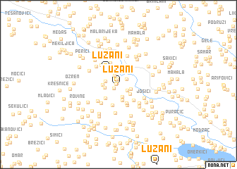 map of Lužani