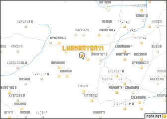 map of Lwamanyonyi