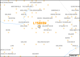 map of Łysaków